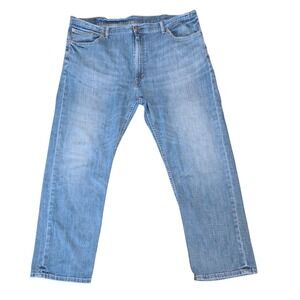Levis 505 Regular Fit Straight Leg Blue Denim Jeans W42 L30 Medium Wash